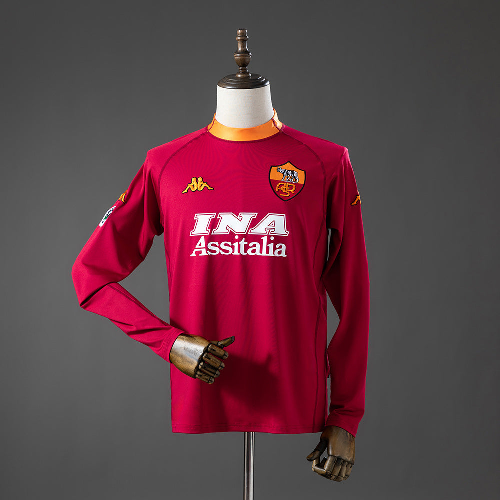 Retro Rome Home Jersey 2000-01 Long Sleeves Football Kit