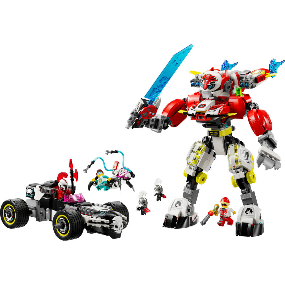 71497 Cooper's Tiger Mech & Zero's Hot Rod Car (Used) LEGO Dreamzzz product image 1, provided for visual reference and