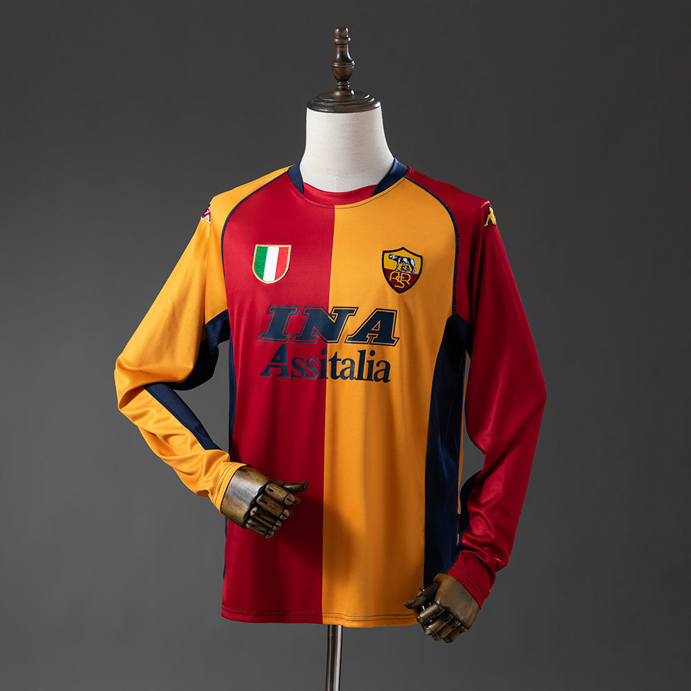 Rome Jersey 2001-02 Home Retro Football Kit Long Sleeves product image 1