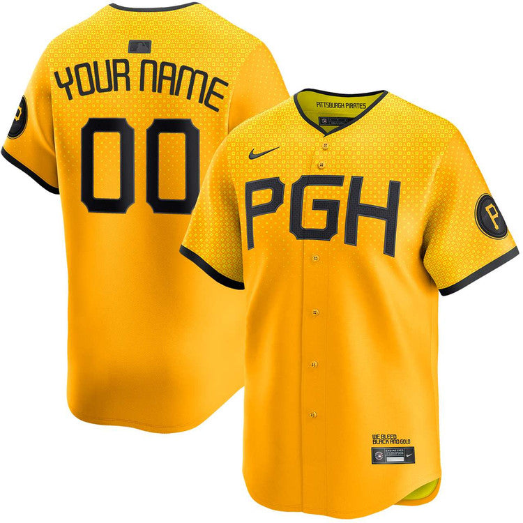 Custom Pittsburgh Pirates City Connect Jersey - Yellow product image 1