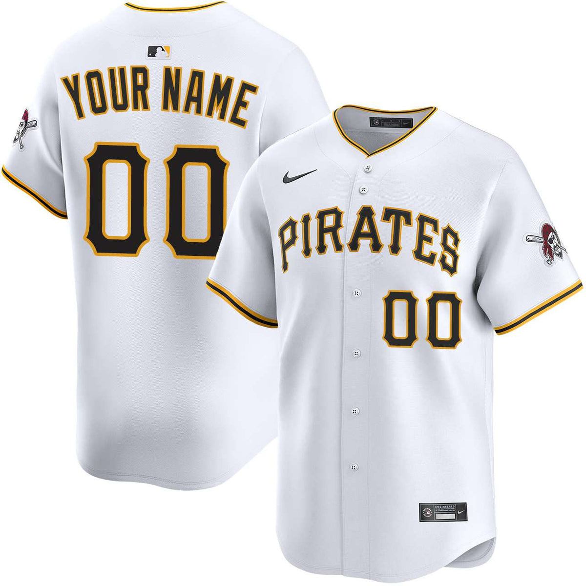 Custom Pittsburgh Pirates Home Jersey - White product image 1