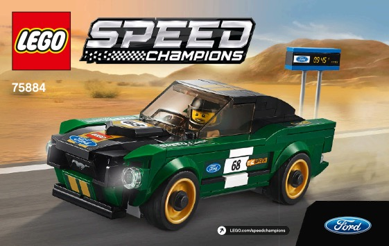 75884 1968 Ford Mustang Fastback (Certified) LEGO Speed Champions product image 2, provided for visual reference and product