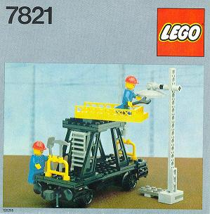 7821 Overhead Gantry and Lighting Maintenance Wagon (Service Waggon) (Certified) LEGO Trains product image 1, provided for
