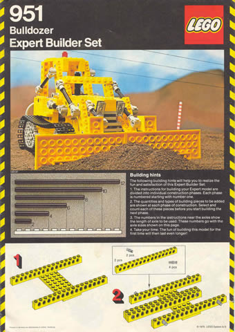 951 Bulldozer (Used) LEGO TECHNIC product image 2, provided for visual reference and product detail review