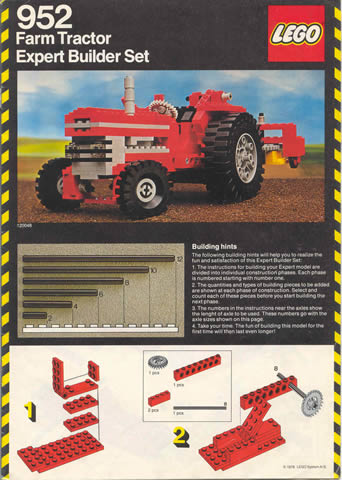 952 Farm Tractor (Used) LEGO TECHNIC product image 2, provided for visual reference and product detail review