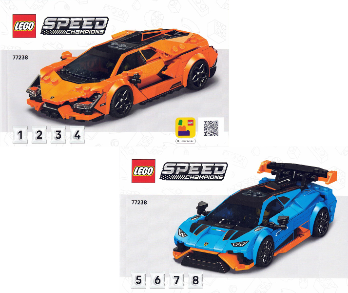 77238 Lamborghini Revuelto & Lamborghini Huracan STO (Used) LEGO Speed Champions product image 2, provided for visual