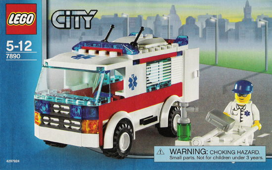 7890 Ambulance (Certified) LEGO City product image 2, provided for visual reference and product detail review