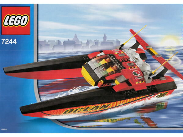7244 Speedboat (Used) LEGO City product image 2, provided for visual reference and product detail review