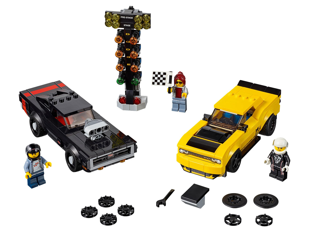 75893 2018 Dodge Challenger SRT Demon and 1970 Dodge Charger R/T (Used) LEGO Speed Champions product image 1, provided for