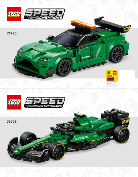 76925 Aston Martin Vantage Safety Car & AMR23 (Certified) LEGO Speed Champions product image 2, provided for visual