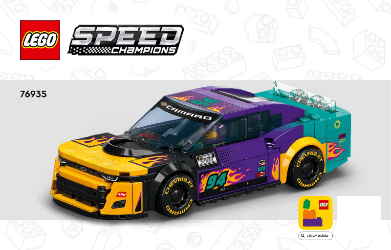 76935 NASCAR Next Gen Chevrolet Camaro ZL1 (Certified) LEGO Speed Champions product image 2, provided for visual reference