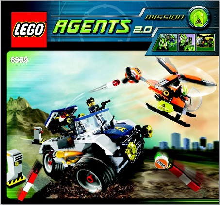 8969 4-Wheeling Pursuit (Used) LEGO Agents product image 2, provided for visual reference and product detail review
