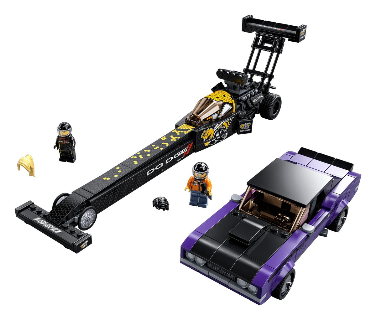 76904 Mopar Dodge//SRT Top Fuel Dragster and 1970 Dodge Challenger T/A (Used) LEGO Speed Champions product image 1, provided