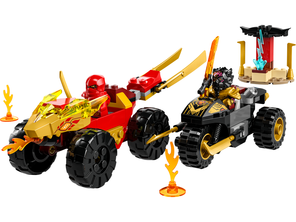 71789 Kai and Ras's Car and Bike Battle (Certified) LEGO Ninjago product image 1, provided for visual reference and product