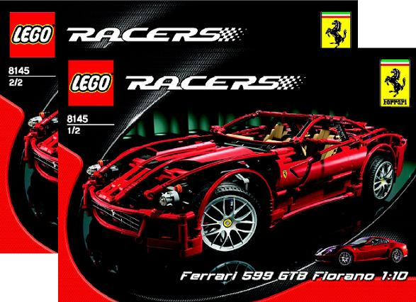 8145 Ferrari 599 GTB Fiorano 1:10 (Used) LEGO Racers product image 2, provided for visual reference and product detail review
