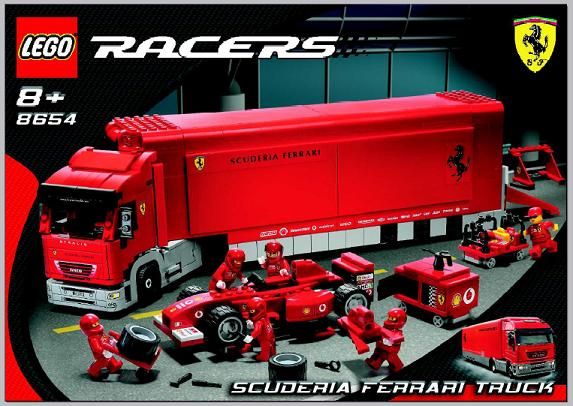 8654 Scuderia Ferrari Truck (Certified) LEGO Racers product image 2, provided for visual reference and product detail review