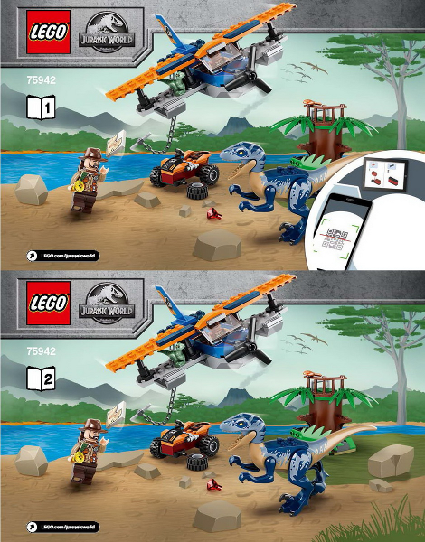 75942 Velociraptor: Biplane Rescue Mission (Certified) LEGO Jurassic World product image 2, provided for visual reference