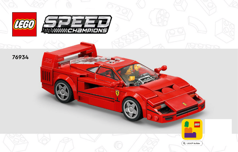 76934 Ferrari F40 (Certified) LEGO Speed Champions product image 2, provided for visual reference and product detail review