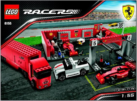 8155 Ferrari F1 Pit (1:55) (Certified) LEGO Racers product image 2, provided for visual reference and product detail review