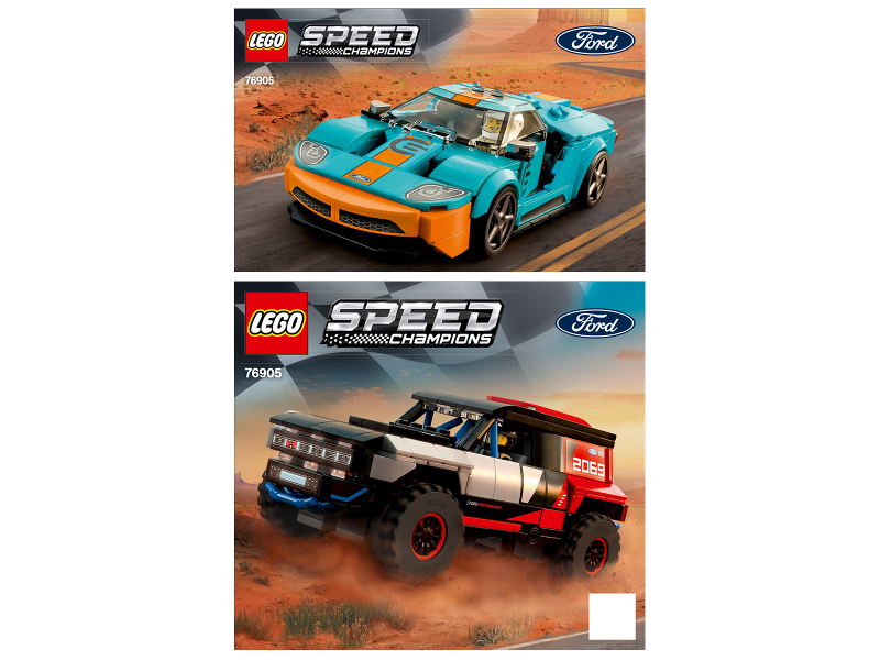 76905 Ford GT Heritage Edition and Bronco R (Used) LEGO Speed Champions product image 2, provided for visual reference and