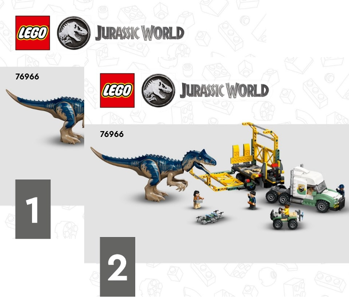 76966 Dinosaur Missions: Allosaurus Transport Truck (Certified) LEGO Jurassic World product image 2, provided for visual