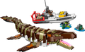 76974 Brick-Built Mosasaurus Boat Mission (Used) LEGO Jurassic World product image 1, provided for visual reference and
