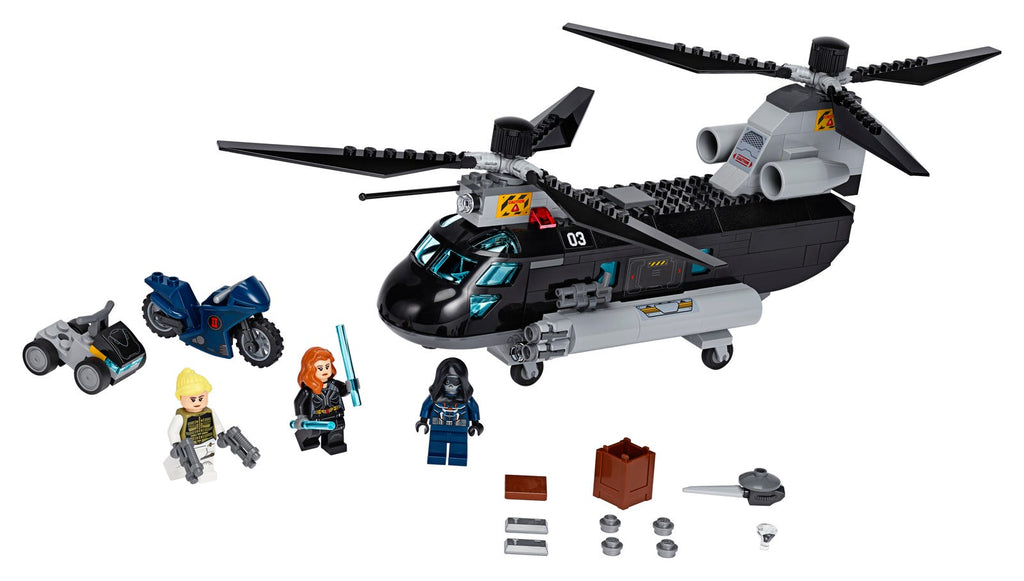 76162 Black Widow's Helicopter Chase (Used) LEGO Super Heroes product image 1, provided for visual reference and product