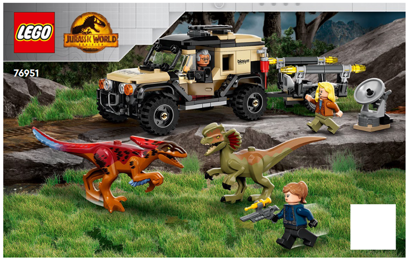 76951 Pyroraptor & Dilophosaurus Transport (Used) LEGO Jurassic World product image 2, provided for visual reference and