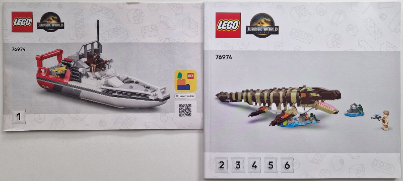 76974 Brick-Built Mosasaurus Boat Mission (Used) LEGO Jurassic World product image 2, provided for visual reference and