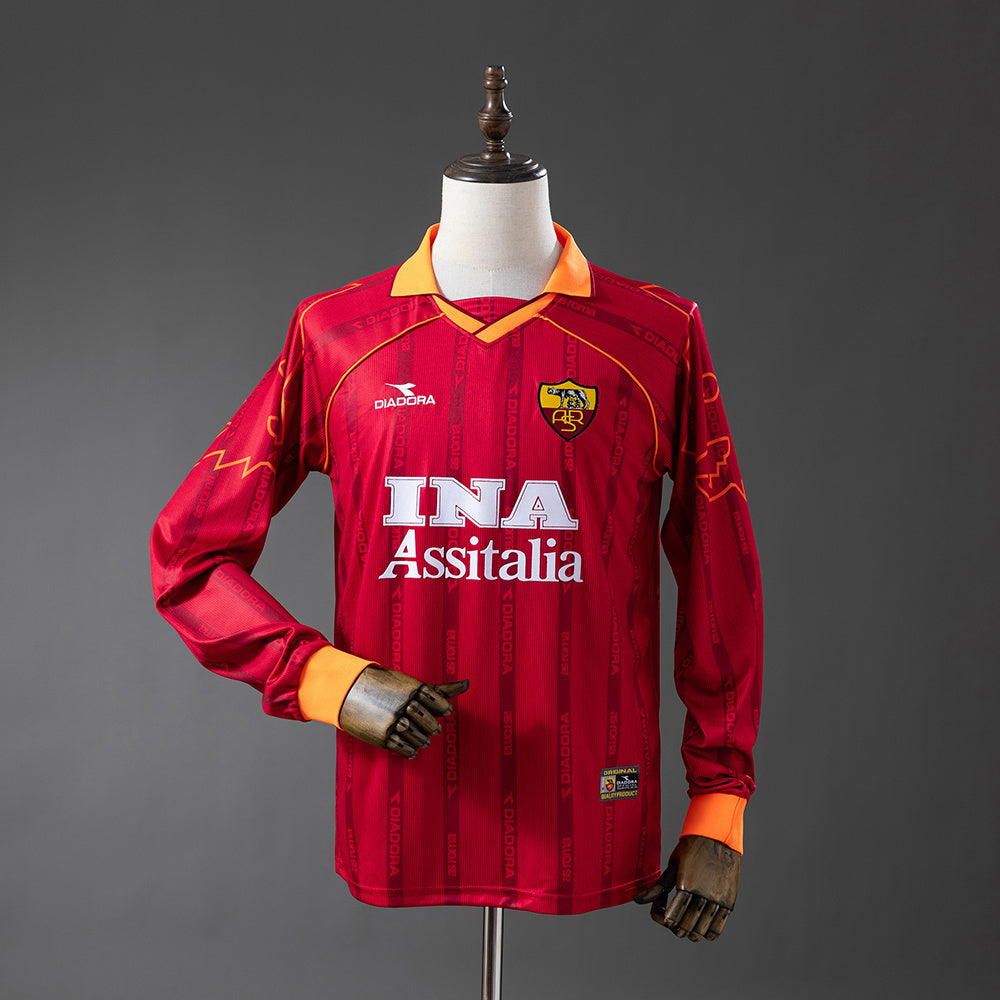 Rome Jersey 1999-00 Home Retro Football Kit Long Sleeves product image 1