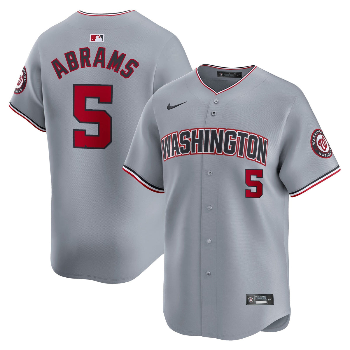 CJ Abrams Washington Nationals Road Jersey - Gray product image 1