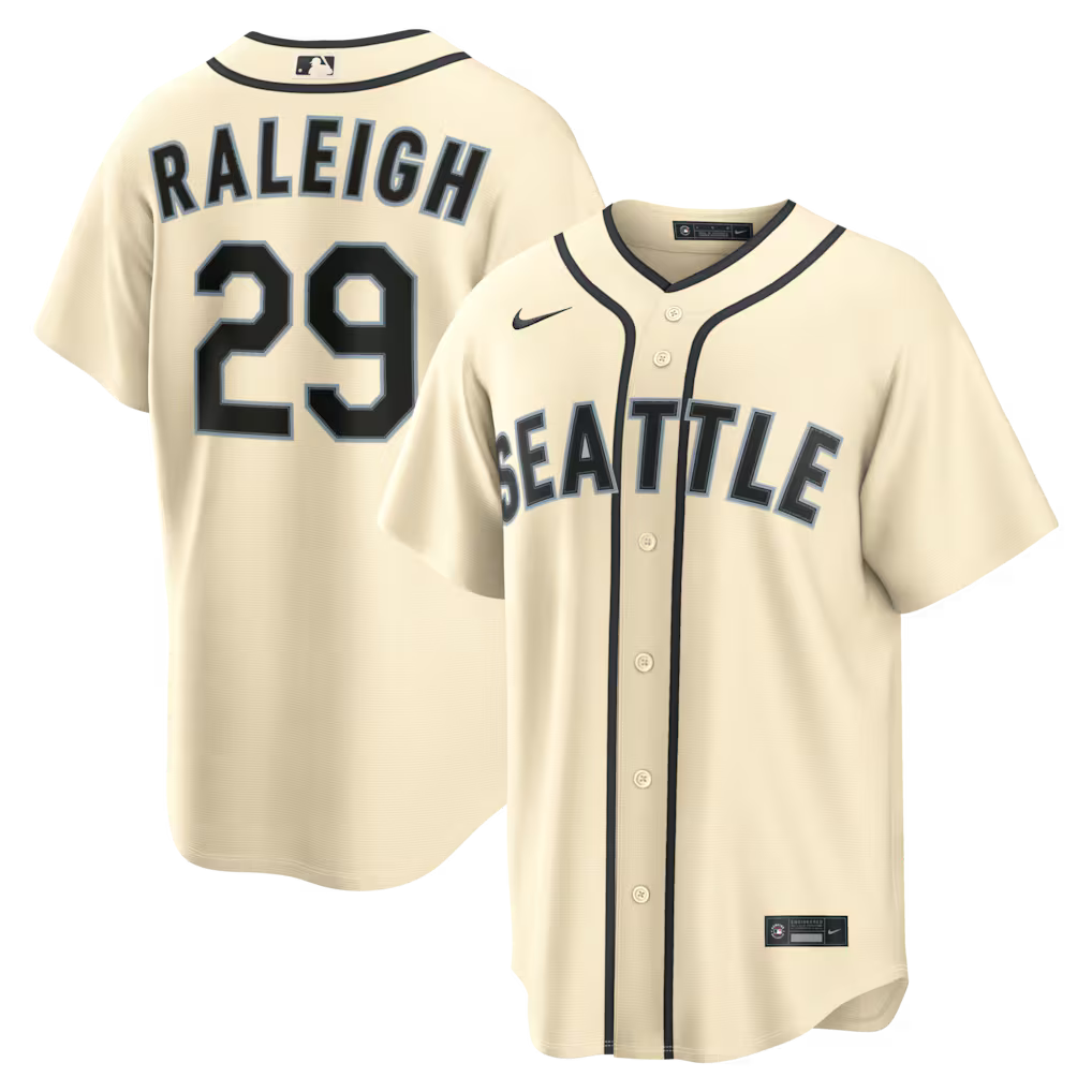 Cal Raleigh Seattle Mariners Alternate Jersey - Cream product image 1