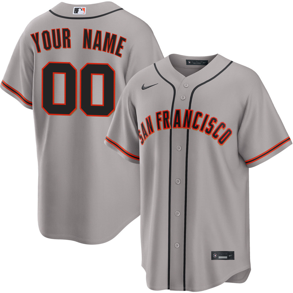 Custom San Francisco Giants Away Jersey - Gray product image 1